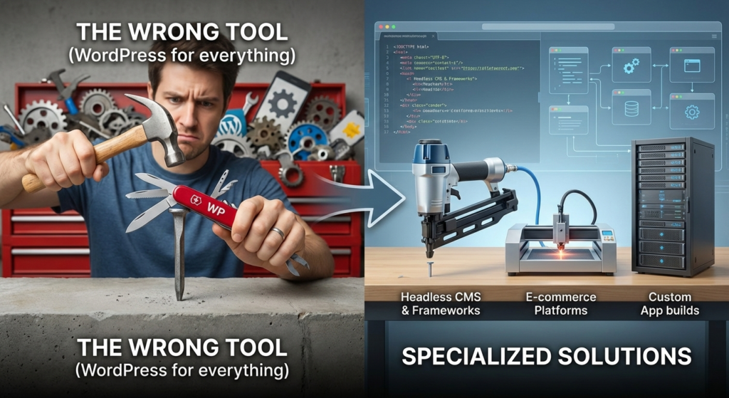 The Golden Hammer Trap: When WordPress is the Wrong Choice (And What to Use Instead)